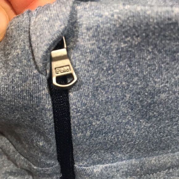 Polo Ralph Lauren Performance Heather Blue Quarter Zip Pull Over Knit Shirt - Picture 7 of 9